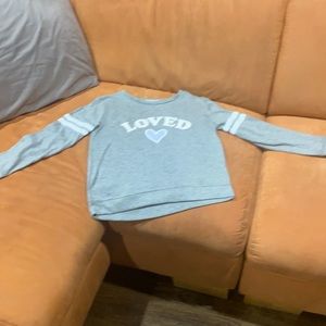 Love sweater gray with white